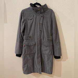 Lole Gray Long Coat with Button Details